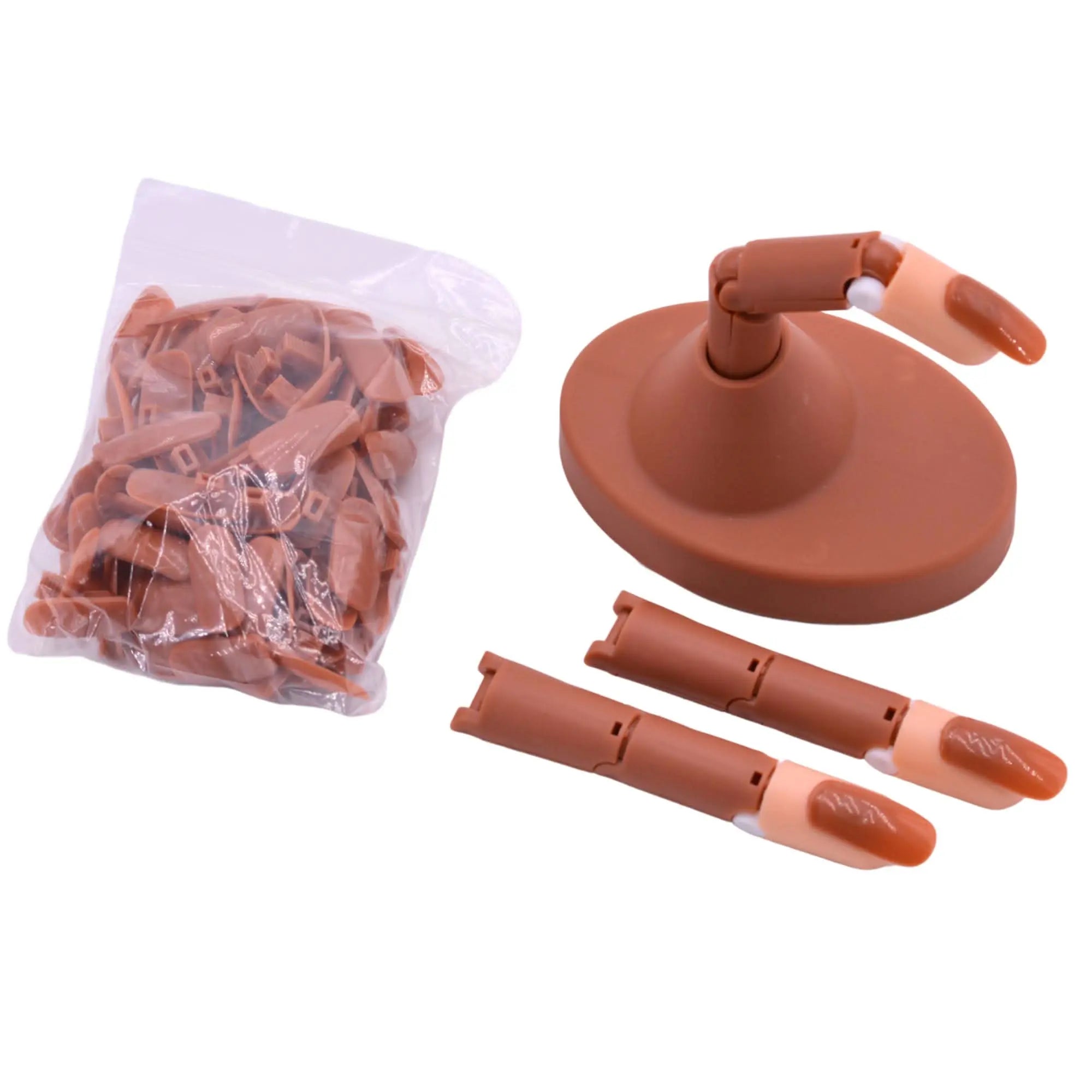 Ensemble 3 Doigts d’entraînement Articulés support et 100 ongles OCIBEL