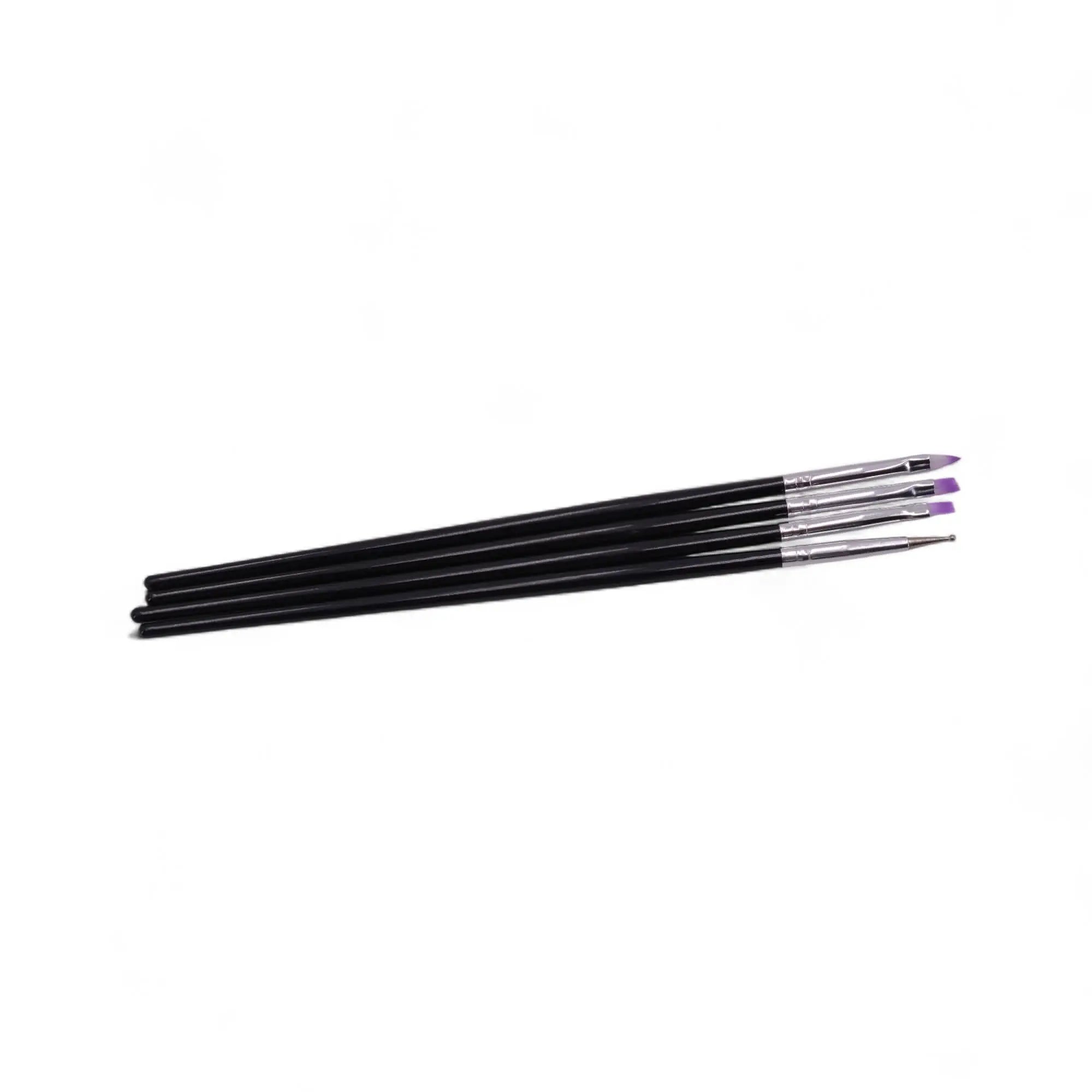 Lot 4 Pinceaux Taille 3 Droit, Biseau, Pointe et Boule Noir OCIBEL