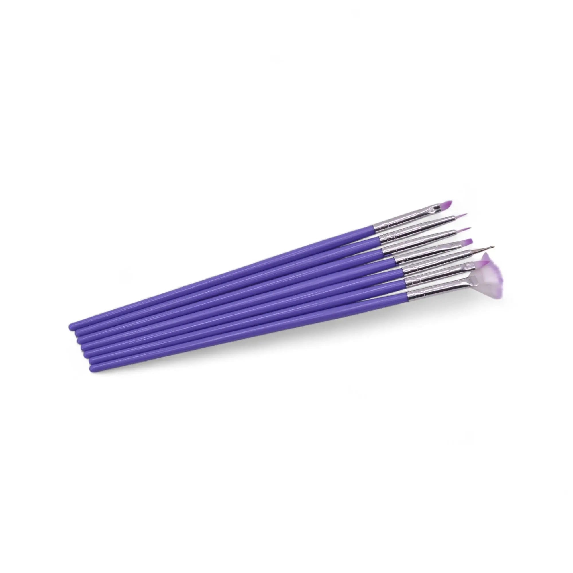 Lot 7 Pinceaux Nail Art Taille 3 - Droit, Biseau, 2 Liners OCIBEL