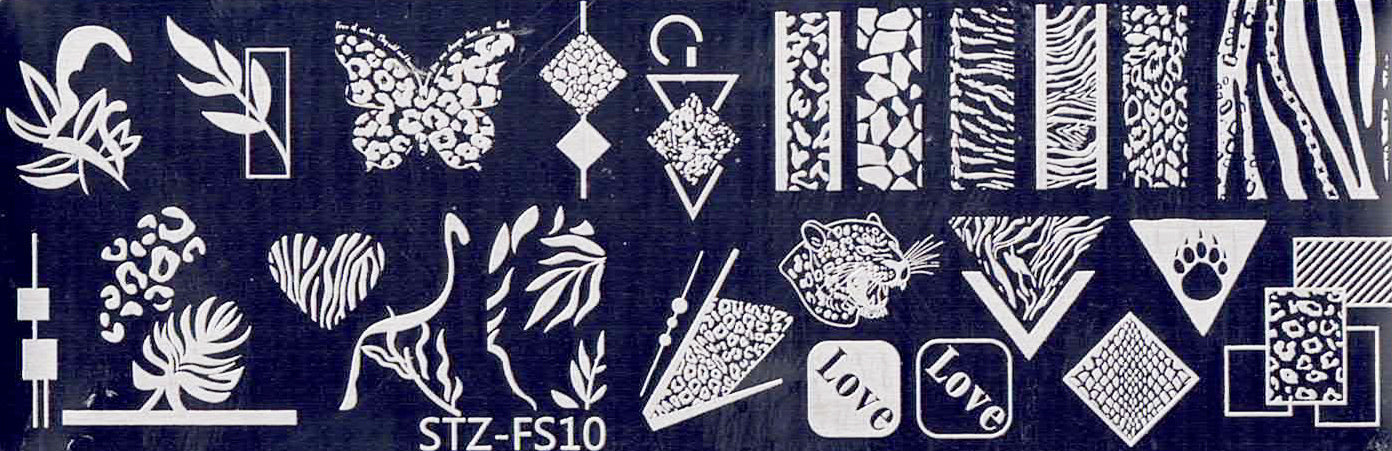 Plaque de Stamping pour Ongles Thème : Animaux OCIBEL