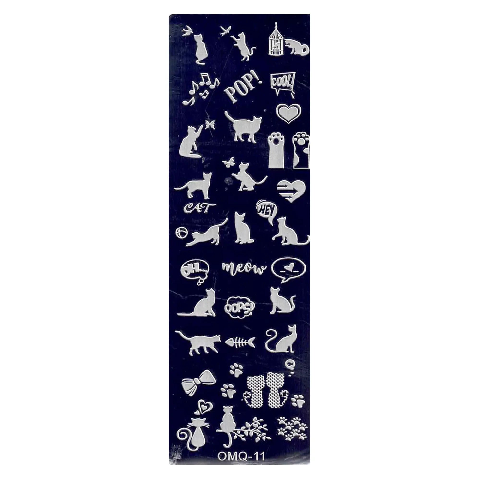 Plaque de Stamping pour Ongles Thème : Chat OCIBEL
