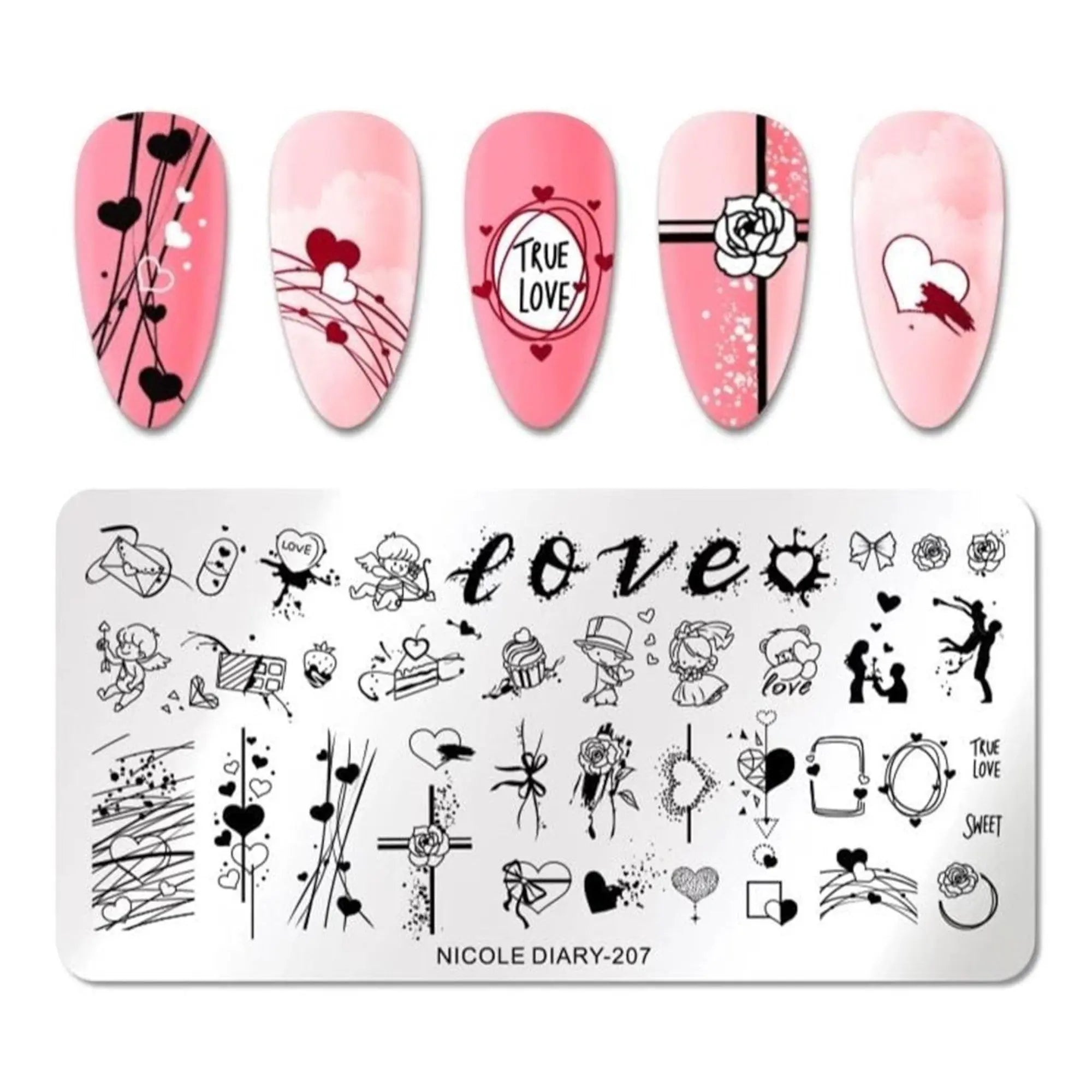 Plaque de Stamping pour Ongles Thème : Cœur OCIBEL