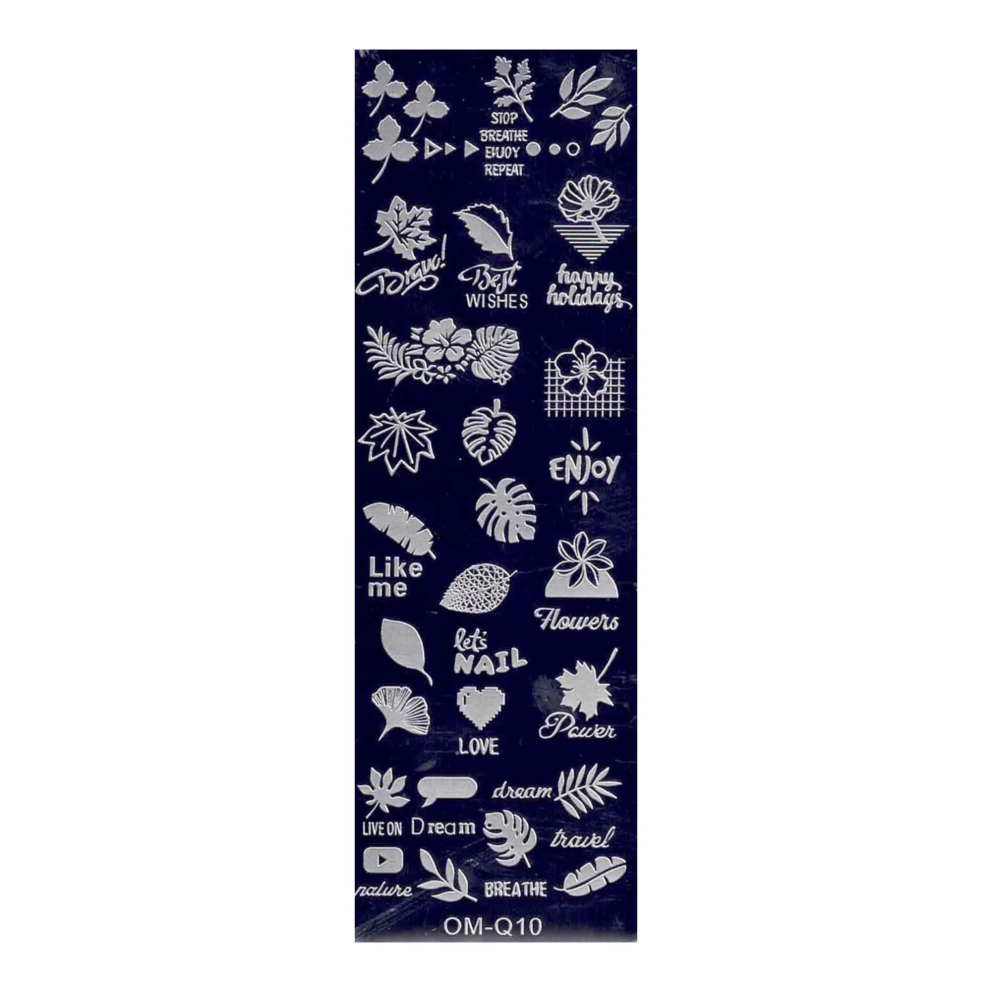 Plaque de Stamping pour Ongles Thème : Nature OCIBEL