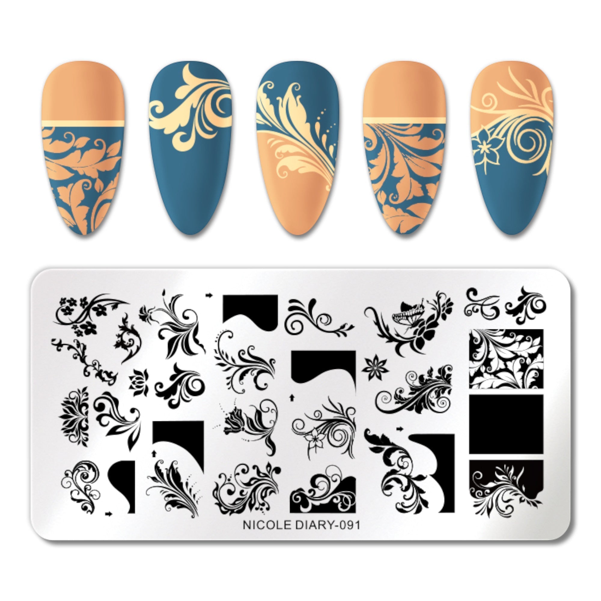 Plaque de Stamping pour Ongles Thème : Nature OCIBEL
