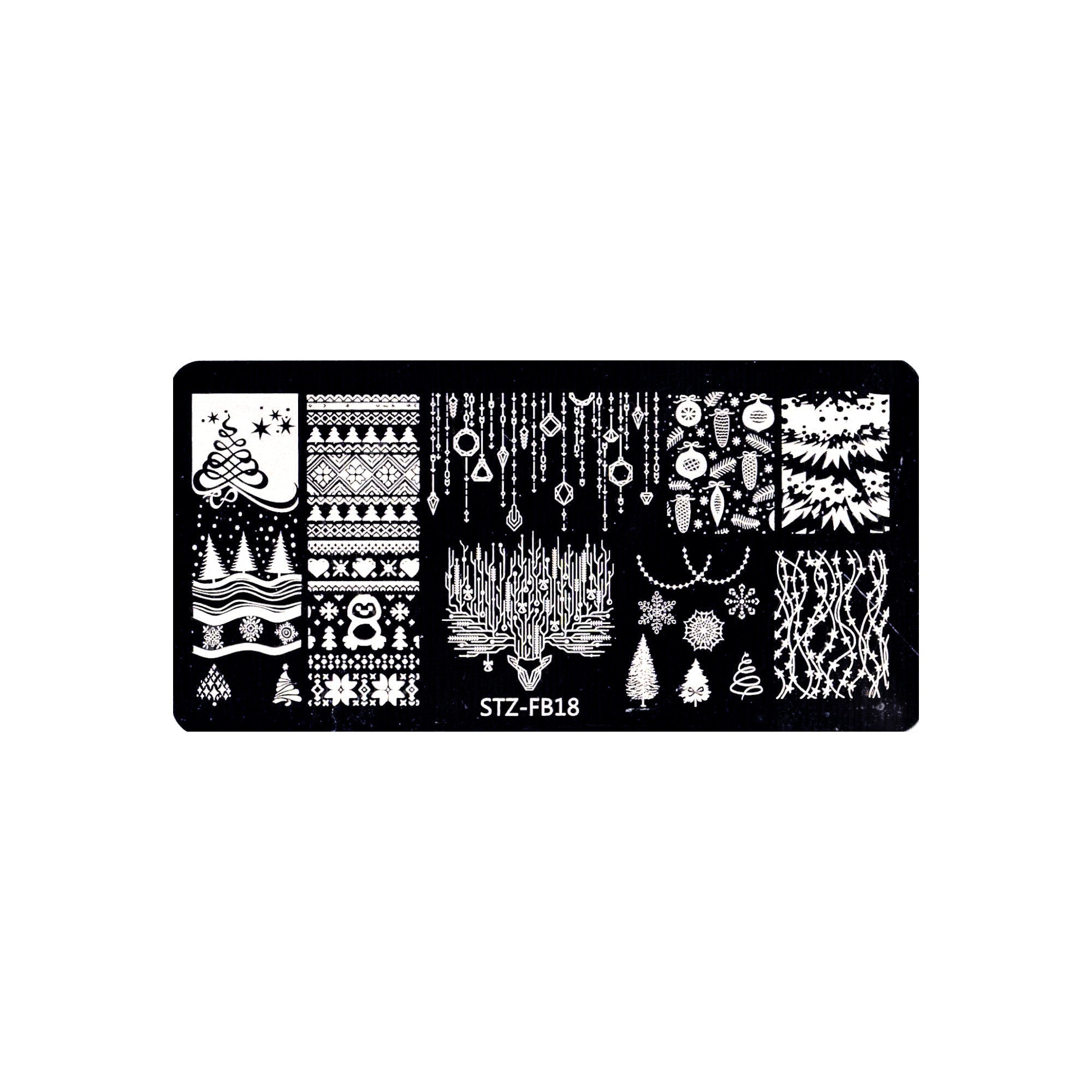 Plaque de Stamping pour Ongles Thème : Noël OCIBEL