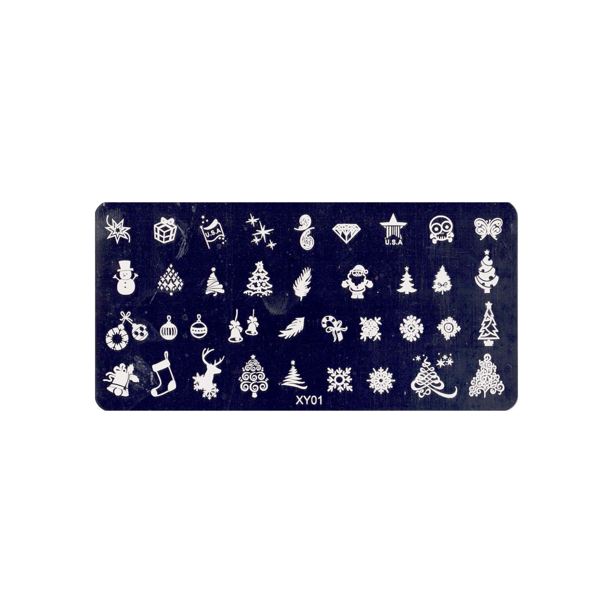 Plaque de Stamping pour Ongles Thème : Noël OCIBEL