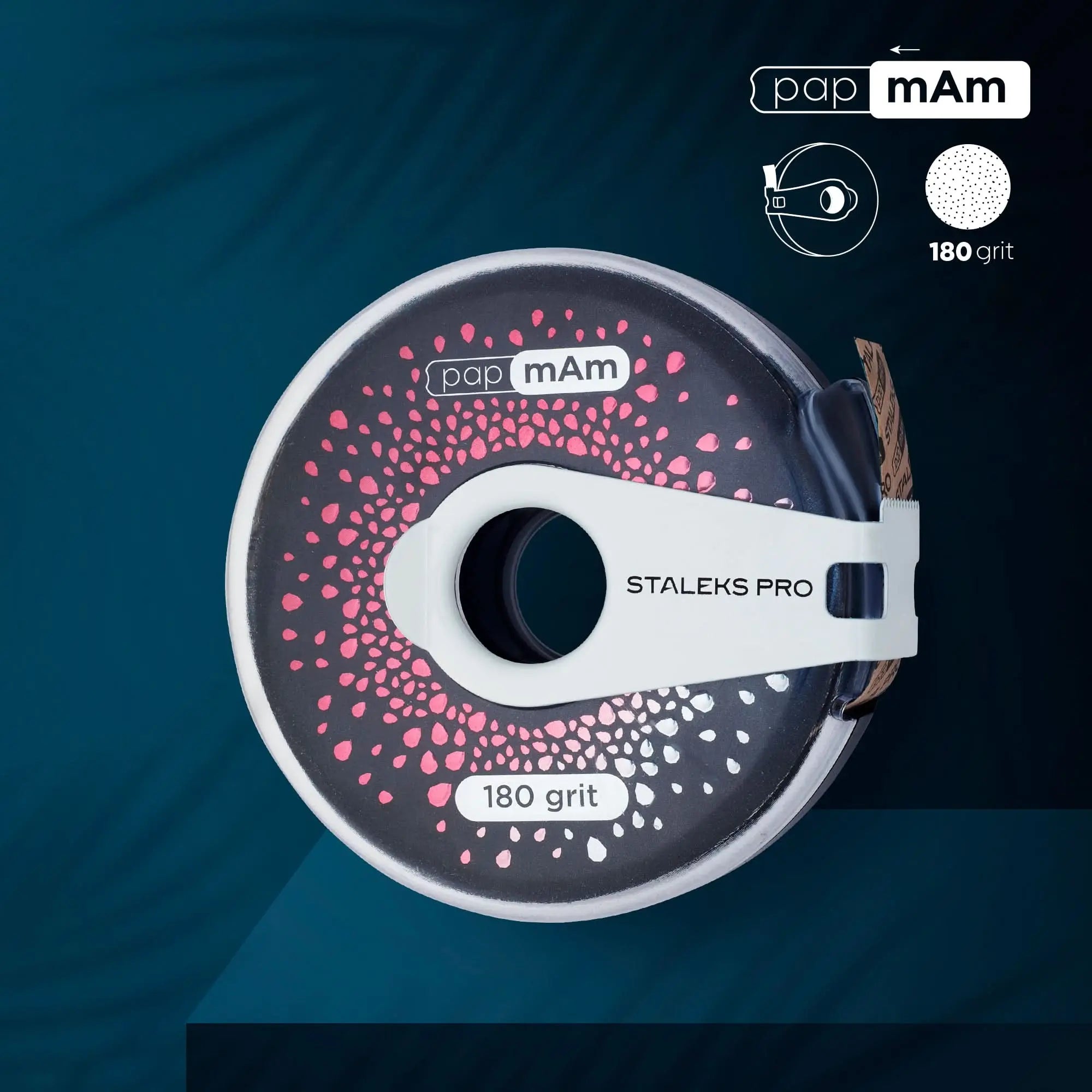 Rouleau de recharge lime-ruban Staleks Pro Exclusive – Grain 180 – Système papMam Avec boîte plastique OCIBEL