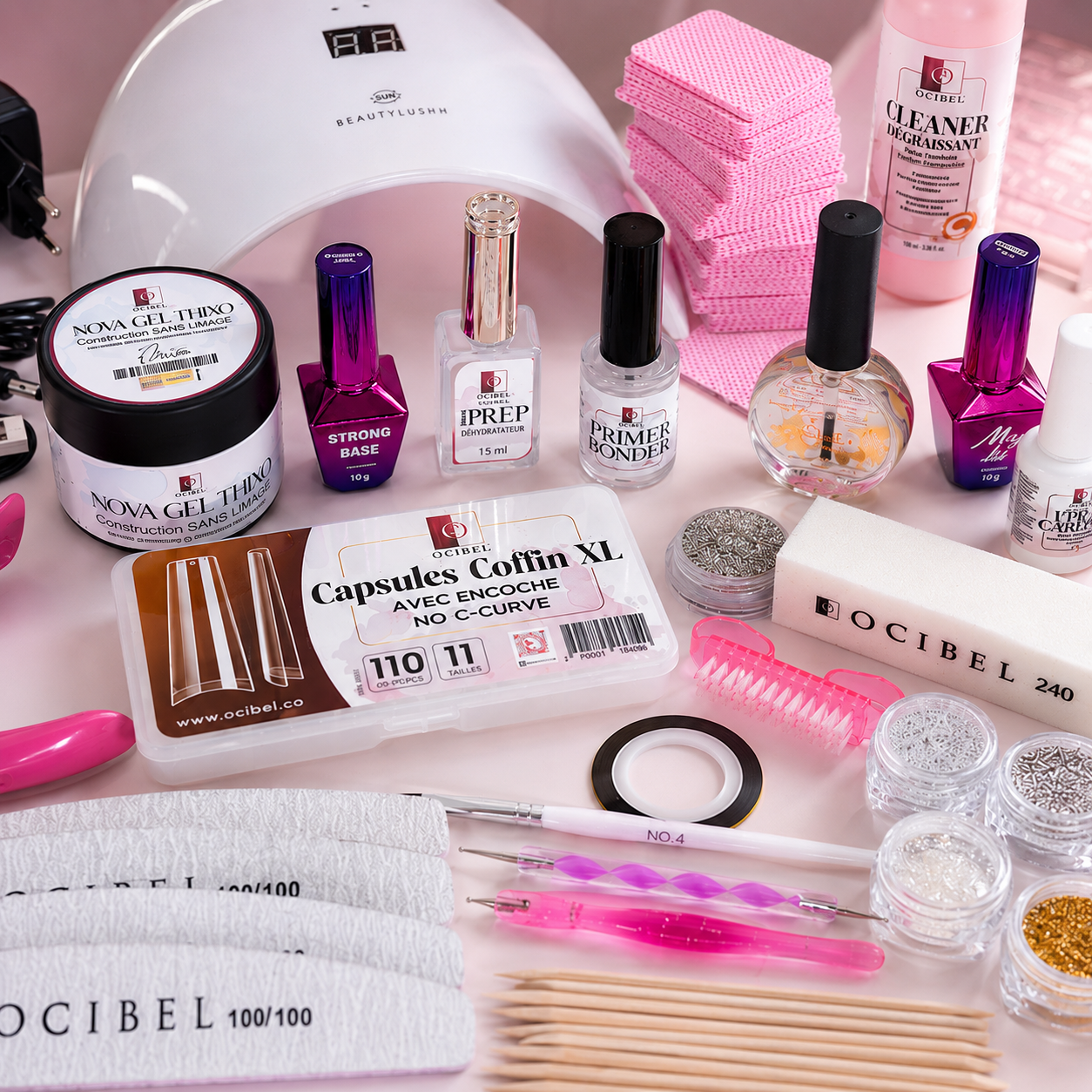 Kit Ongles Complet L’Essentiel OCIBEL – Kit Gel UV/LED Débutante & Pro