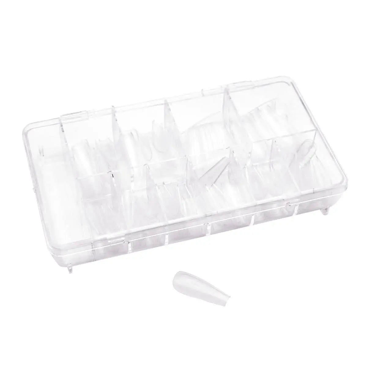 200 Capsules Full Tips Gel Longue Coffin Transparent (Boite) OCIBEL