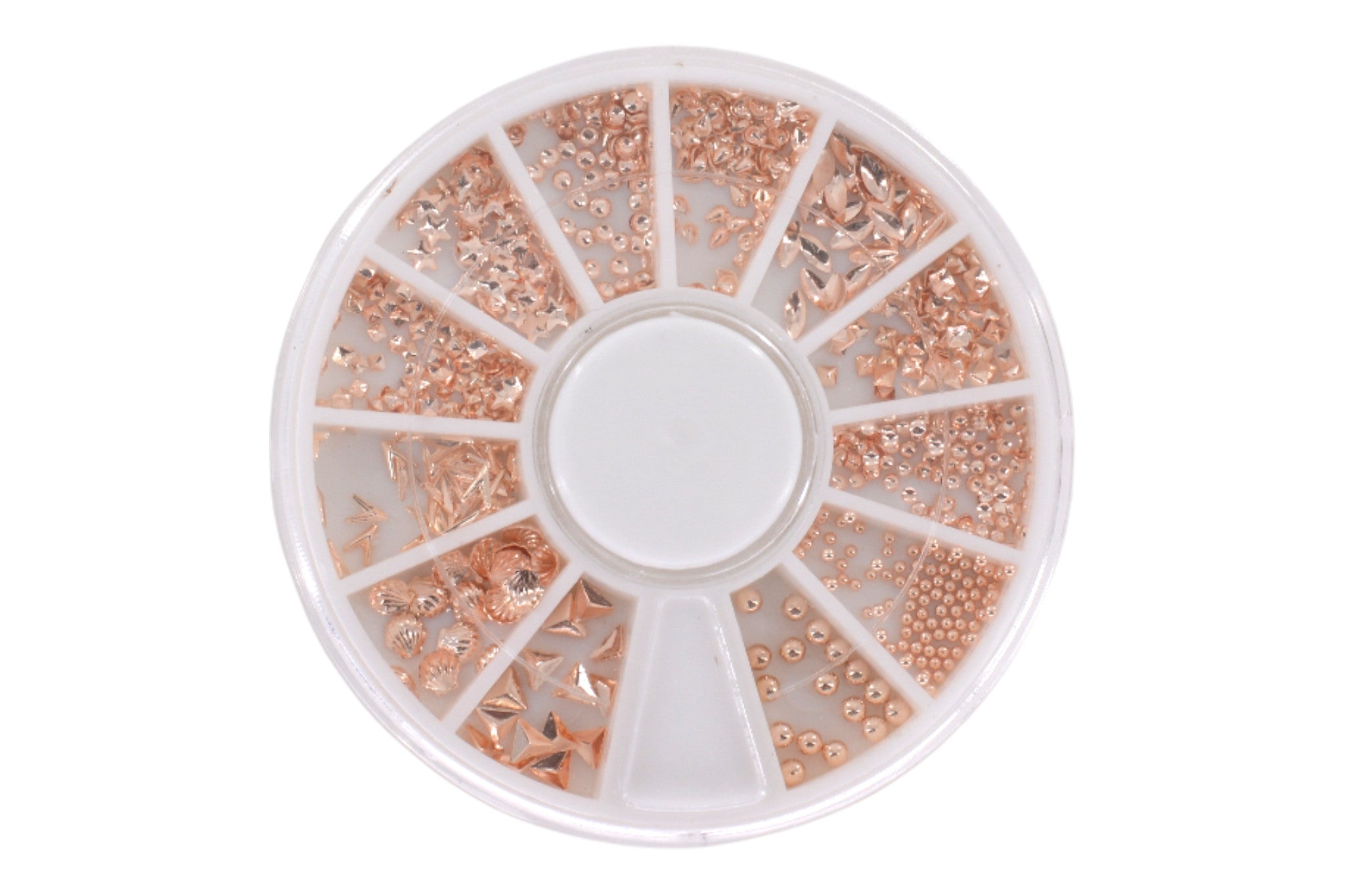 Carrousel Nail Art Déco Métal Coquillage Micro Bille Rond Etoile Gold Rose OCIBEL