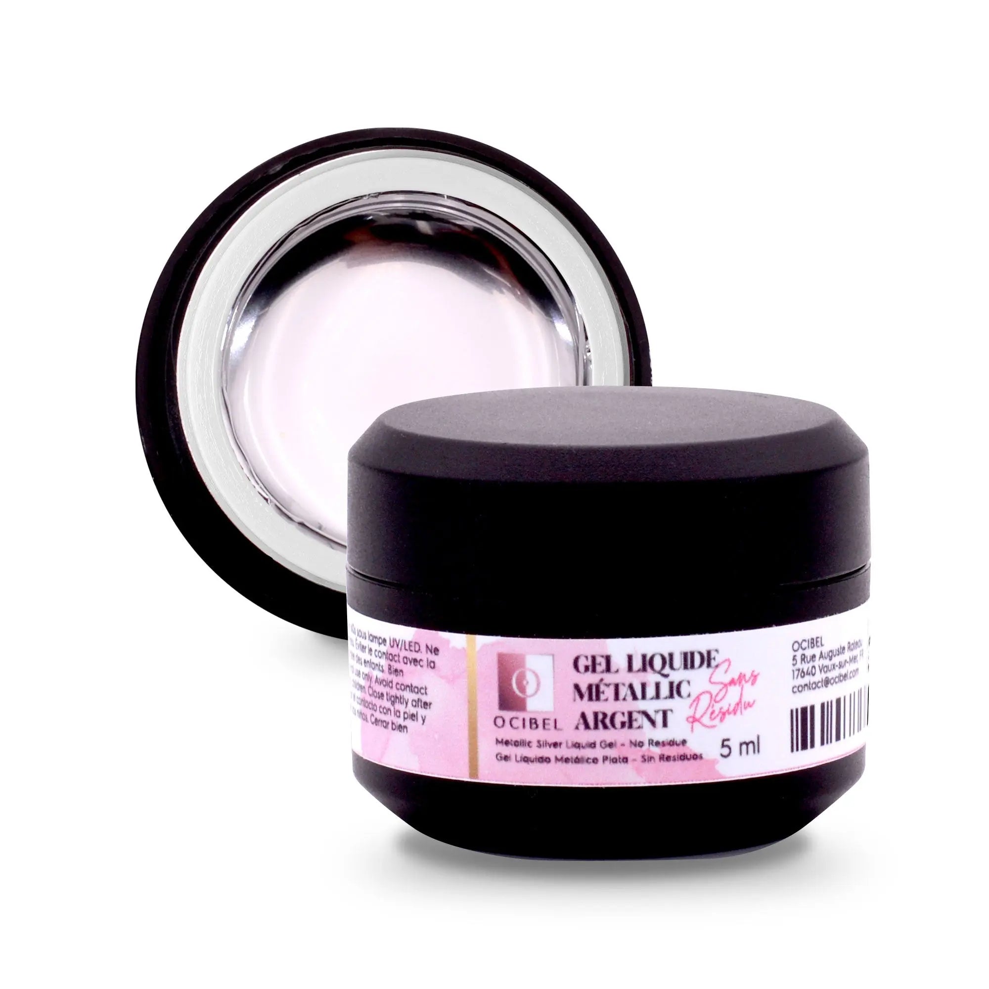 Gel Liquide Métallic Argent Chrome – Sans Résidu - 5g OCIBEL