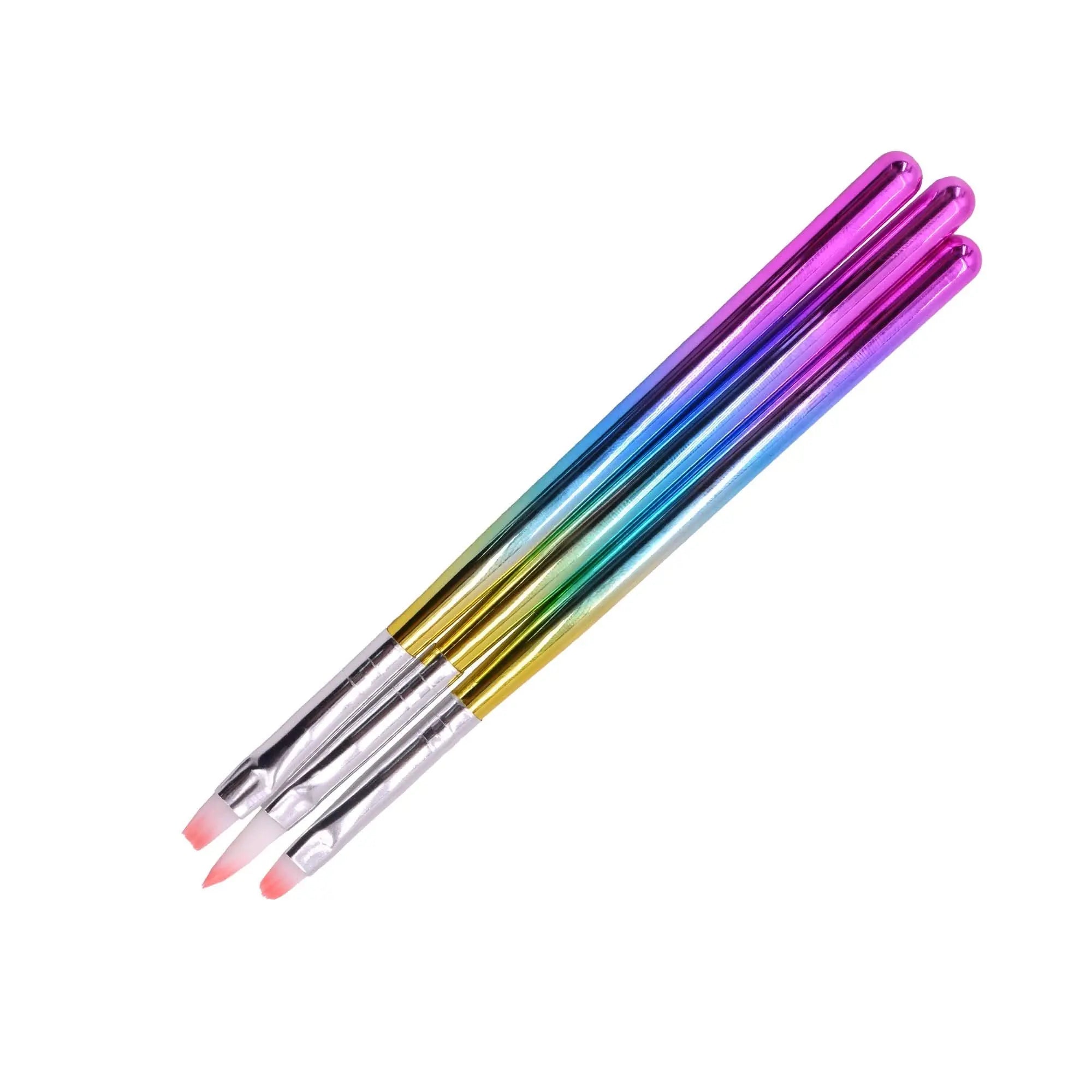 Lot 3 Pinceaux Arrondi, Carré et Acrylique – Manche Plastique Licorne OCIBEL