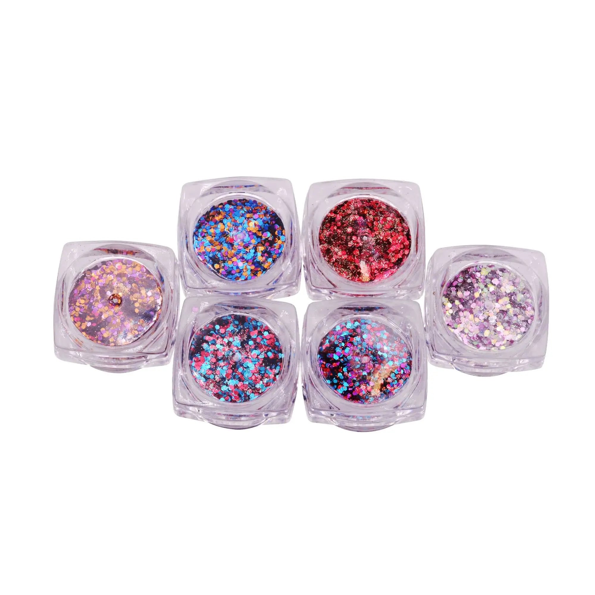 Lot de 6 Pots de Paillettes Glitter OCIBEL