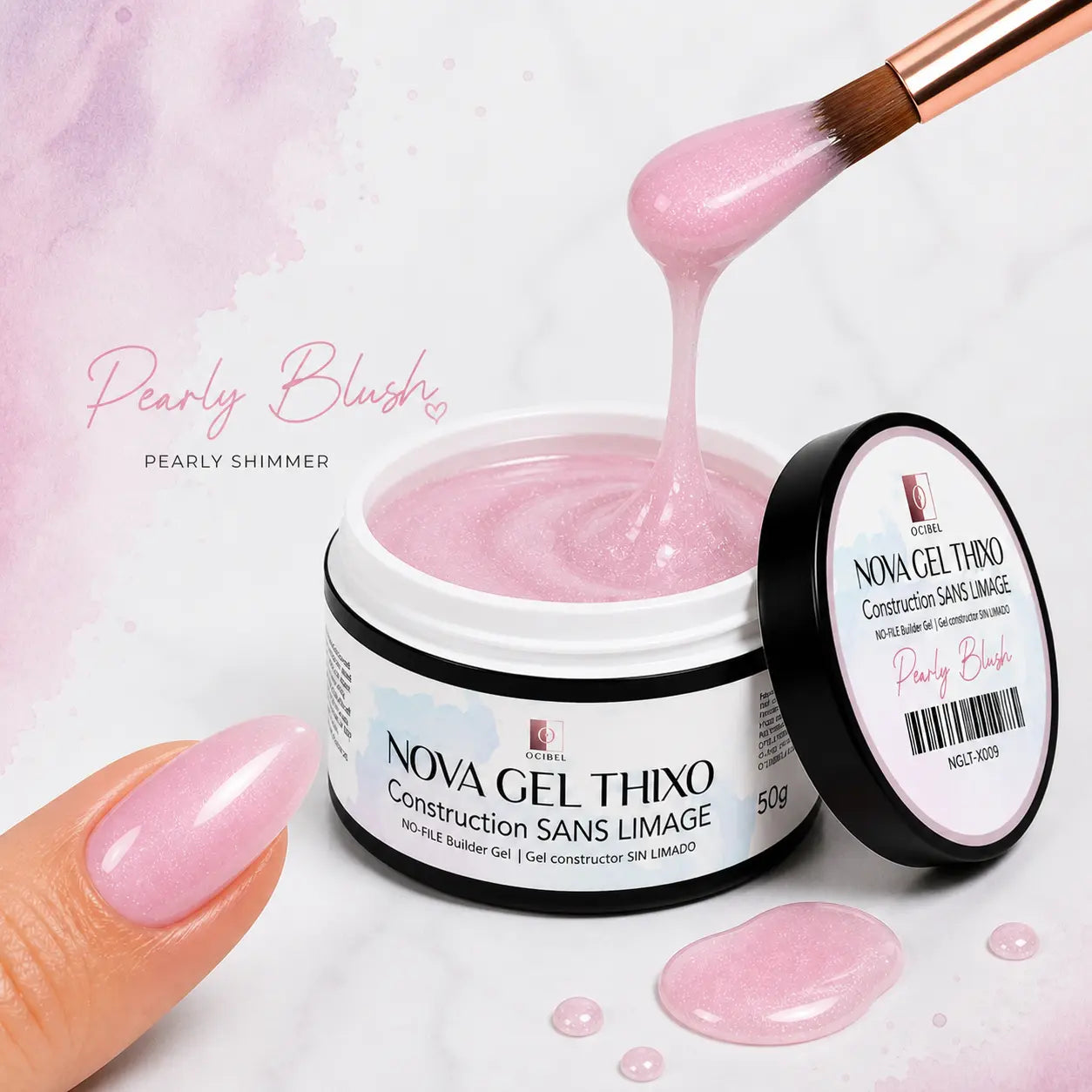 Gel de Construction Sans Limage NOVA GEL THIXO 50g – Pearly Blush