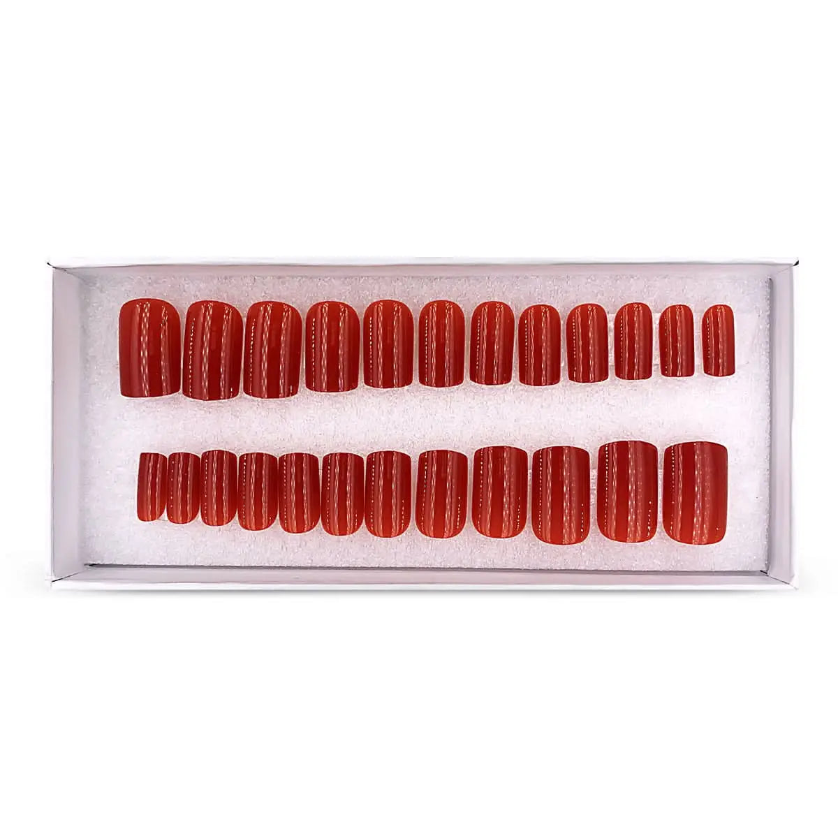 Press On Nails Faux Ongles Réutilisables - Medium Carré Rouge OCIBEL